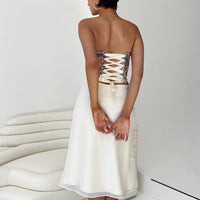 Delvie Midi Skirt Ivory