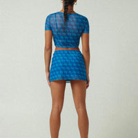 JGR & STN Cassie Micro Skirt Blue