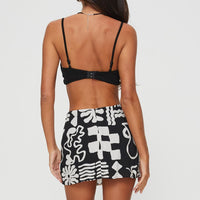 Caraliia Mini Skirt Black / Cream
