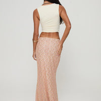 Gallego Lace Maxi Skirt Pink