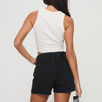 Saldana Shorts Washed Black Denim