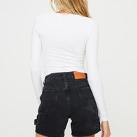 Lou Carpenter Denim Shorts Washed Black