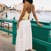 Calling For You Flowy Maxi Skirt White