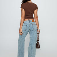 Ellanor Low Rise Slouch Denim Jean Light Blue