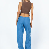 Motel Sedna Trouser Denim Stone Wash Blue