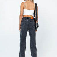 Arlington High Rise Straight Leg Denim Jeans Black