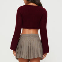 Tarnya Plaid Mini Skirt Brown