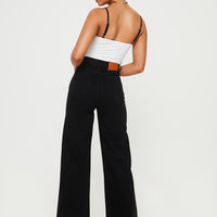 Nicolo High Rise Straight Leg Jeans Black