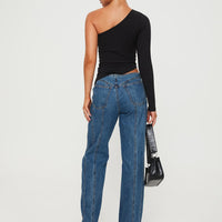 Day Dream Mid Rise Straight Leg Jeans Dark Blue Wash