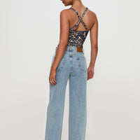 Ollie Mid Rise Straight Leg Jean Light Wash Denim