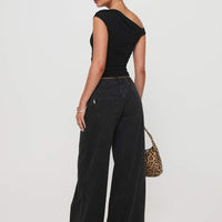 Ramos Low Rise Straight Leg Jeans Washed Black Petite