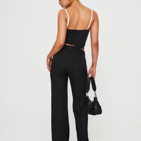 Arino Asymmetric Waistband Pants Black