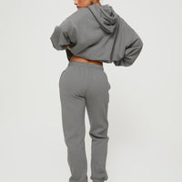 Princess Polly Track Pants Bubble Text Charcoal / Light Pink