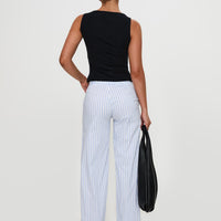 Collied Low Rise Pants Blue / White Stripe