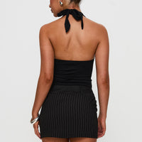 Christel Pinstripe Skort Black