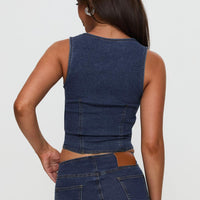 Edenette Top Mid Blue Wash
