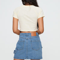 Chillders Denim Mini Skirt Mid Wash Petite