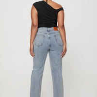 Holland High Rise Straight Leg Jeans Denim