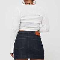 Hughes Mini Skirt Dark Wash Denim Petite