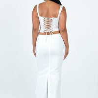 Flowerfields Maxi Skirt Ivory