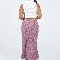 Motel Relow Skirt 90S Floral Burgundy
