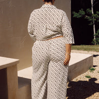 Zodiac Linen Blend Pants Black / White Curve