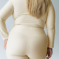 Power Activewear Rib Shorts Latte Curve
