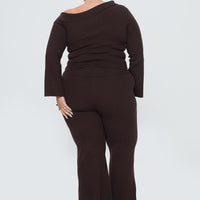Try Me Knit Pants Chocolate Curve