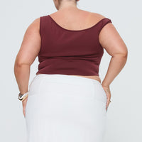 Meredith Ruched Mini Skirt White Curve