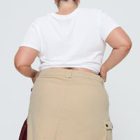 Lydie Cargo Mini Skirt Beige Curve