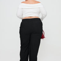 Jeller Pinstripe Pants Black Curve