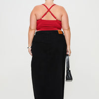 Batkins Maxi Skirt Black Curve