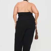 Felipe Linen Blend Pants Black Curve