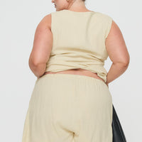 This Summer Linen Blend Shorts Sand Curve