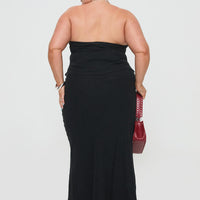 Ermias Linen Blend Midi Skirt Black Curve