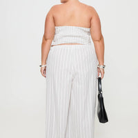 Boarder Pants White Stripe Curve
