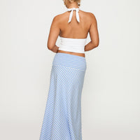 Every Girl Shirred Maxi Skirt Blue Check