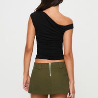 Leon Cargo Mini Skirt Olive