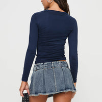 Allure 90's Mini Skort Faded Denim