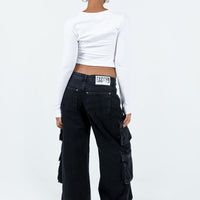 The Ragged Priest Black Combat Jeans Charcoal