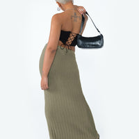 Belle Knit Maxi Skirt Khaki