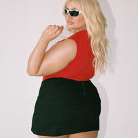Madison Mini Skirt Black Curve
