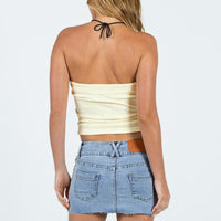 Faya Low Rise Mini Skirt Light Wash Denim