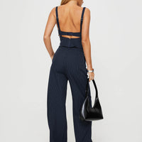 Briana Set Navy Pinstripe