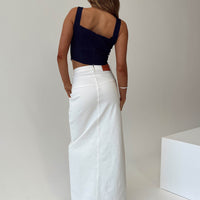 Batkins Maxi Skirt Cream Denim