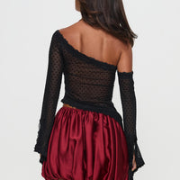 Rubee Bubble Hem Mini Skirt Red