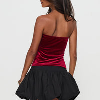 Marentino Bubble Hem Mini Skirt Black
