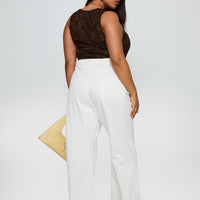 Fawcett High Rise Straight Leg Jeans White Curve