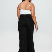 Goldie High Wide Jean True Black Curve