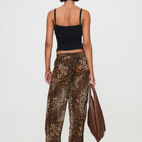 Fyre Wide Leg Pant Leopard Petite